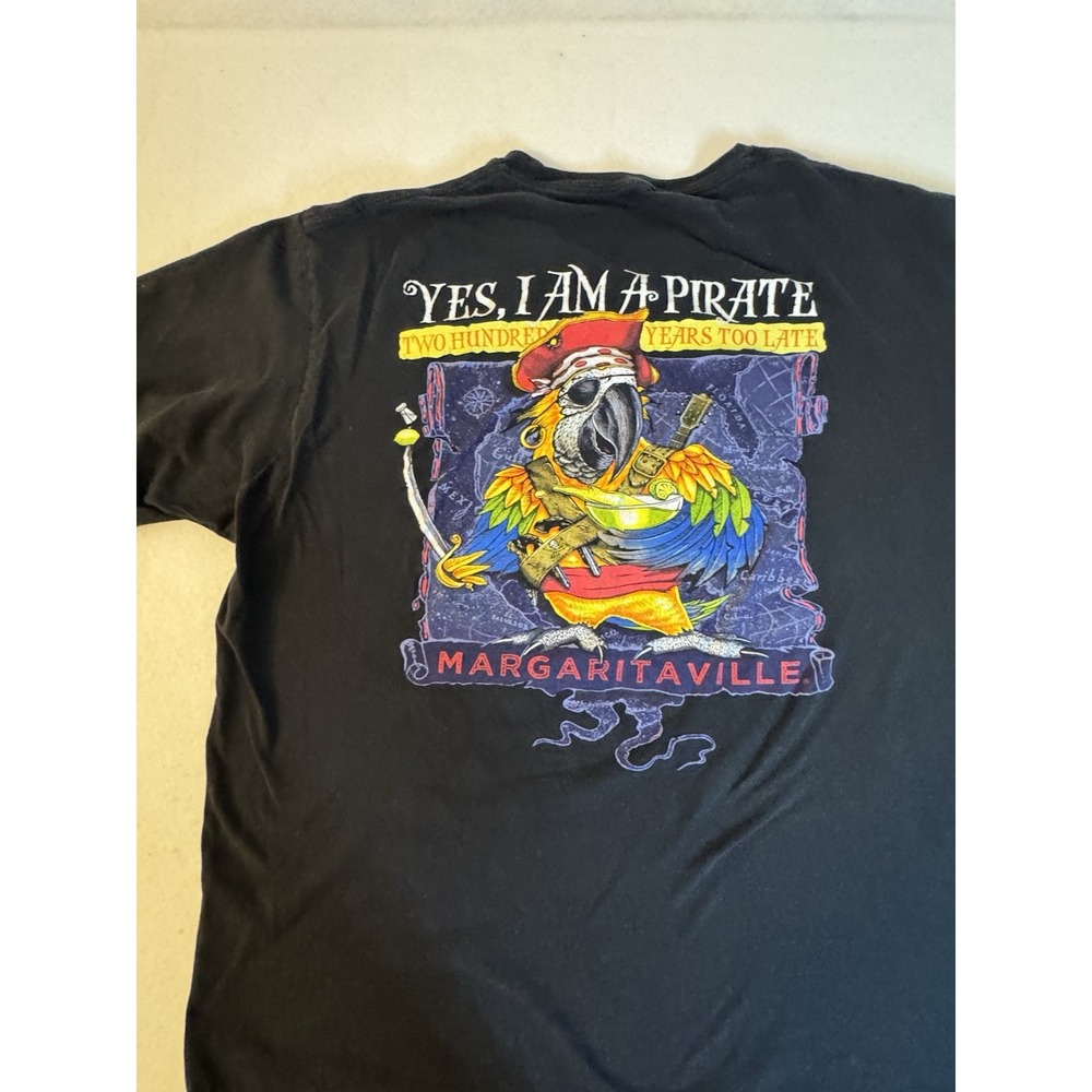 Margaritaville Yes I Am A Pirate Parrot Graphic T-Shirt Black Mens XXL